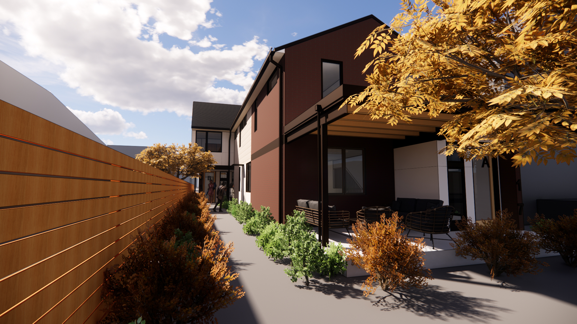 exterior render of townhome.