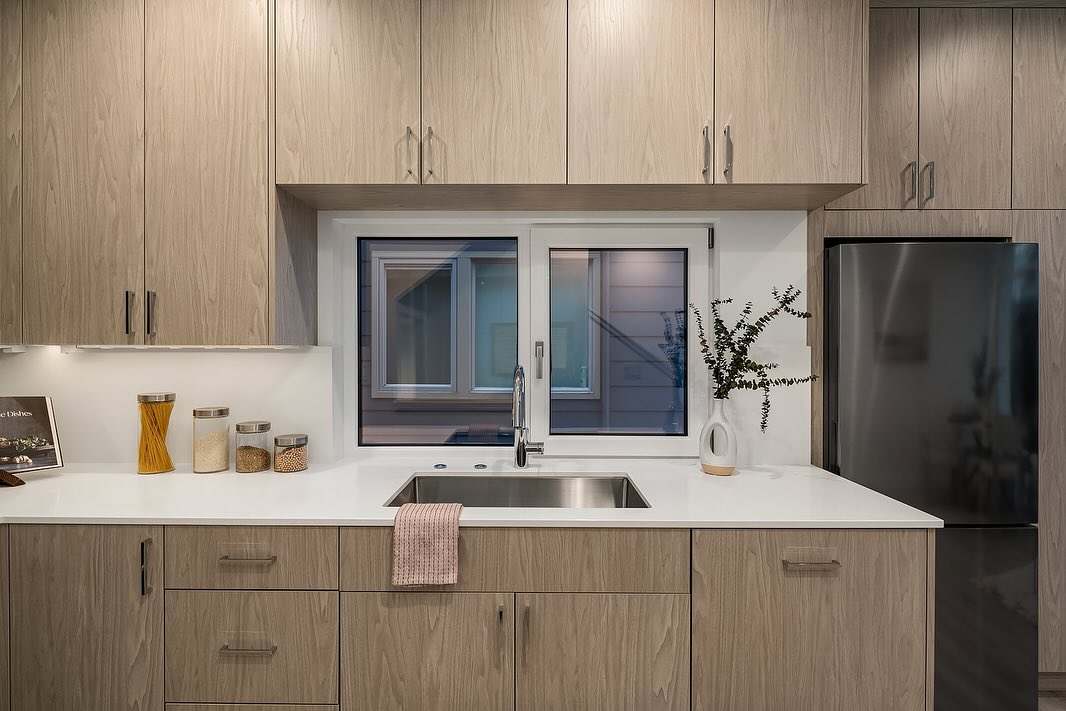 interior photo of kitchen in urban infill townhome.