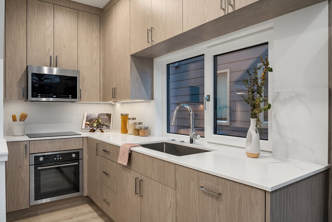 interior photo of kitchen in urban infill townhome.