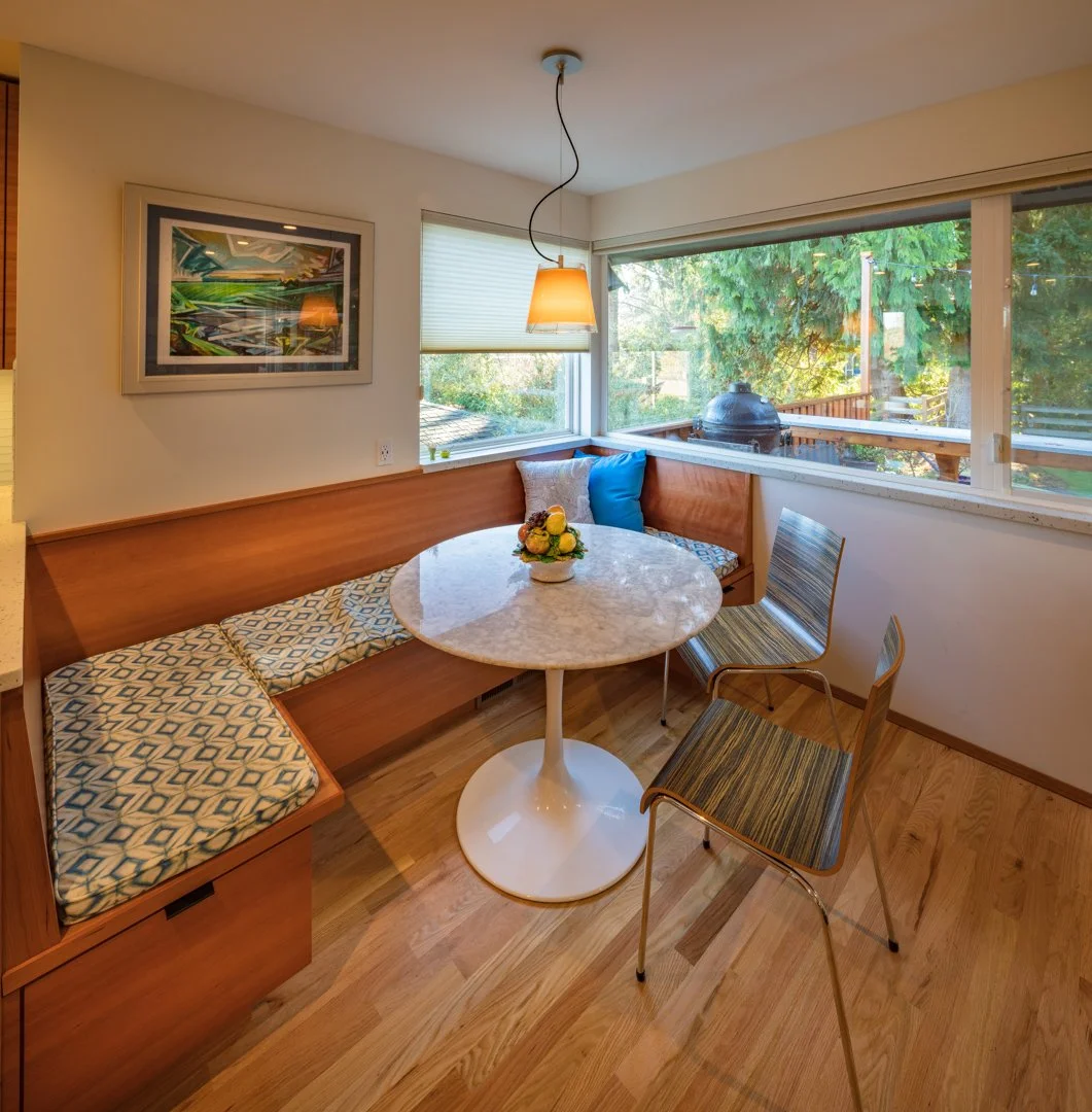 mid-century modern interior dining view.