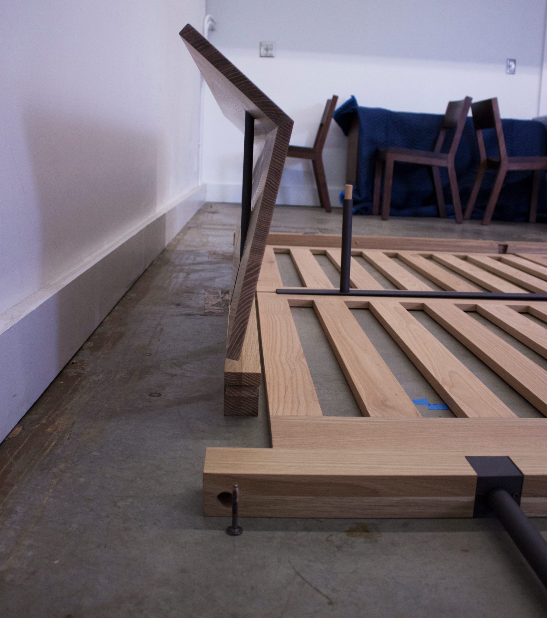 photo of bed frame detail.